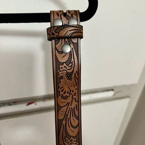 Tooled leather belt 32 inches
